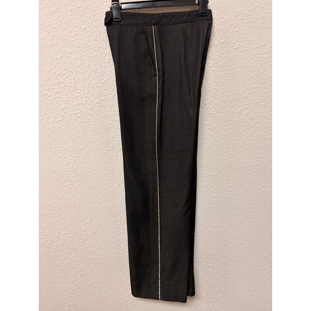 Fendi Rhinestone Trim Pants Black Denim Trousers IT Size 40 / US 6